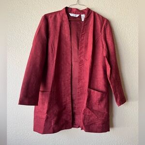 Draper’s & Damon’s Petites Micro Suede Topper Blazer Rust Large Disco 70's